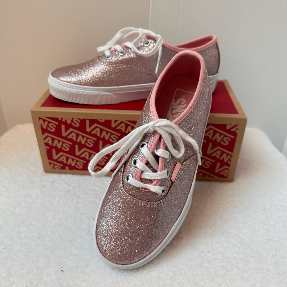 Women’s Pink Glitter Vans Sneakers